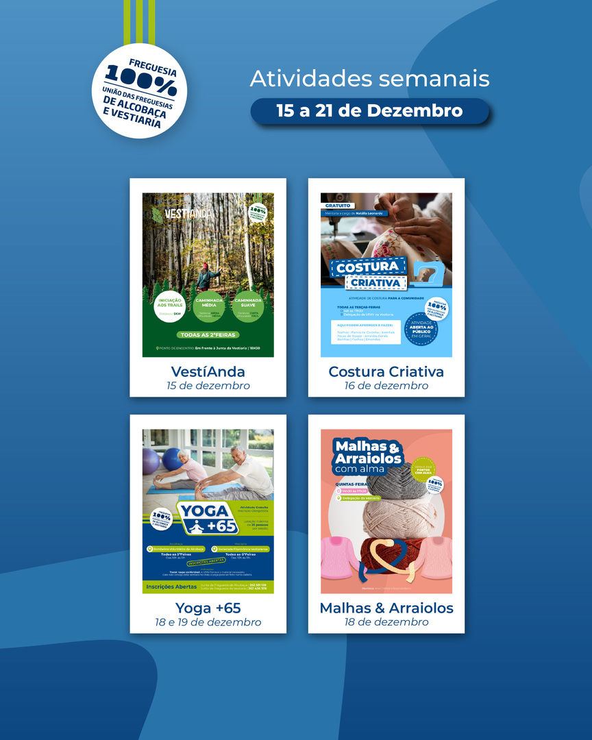 Atividades semanais na nossa Freguesia