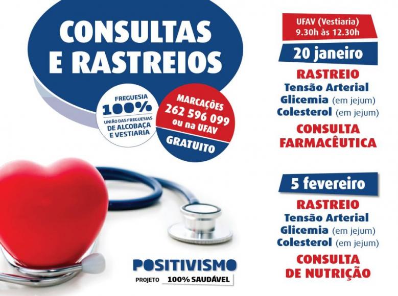 Consultas e Rastreio gratuitos para todos os fregueses