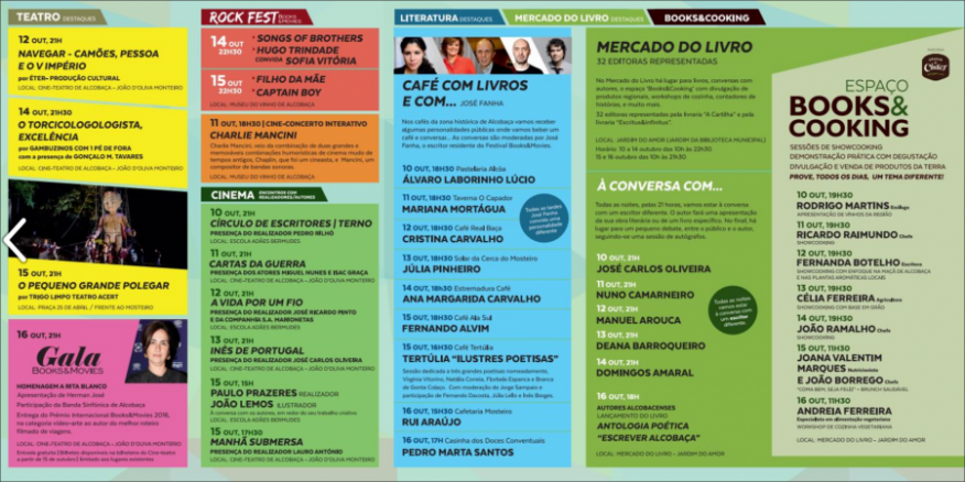 Festival Books&Movies 2016: Programação Principal