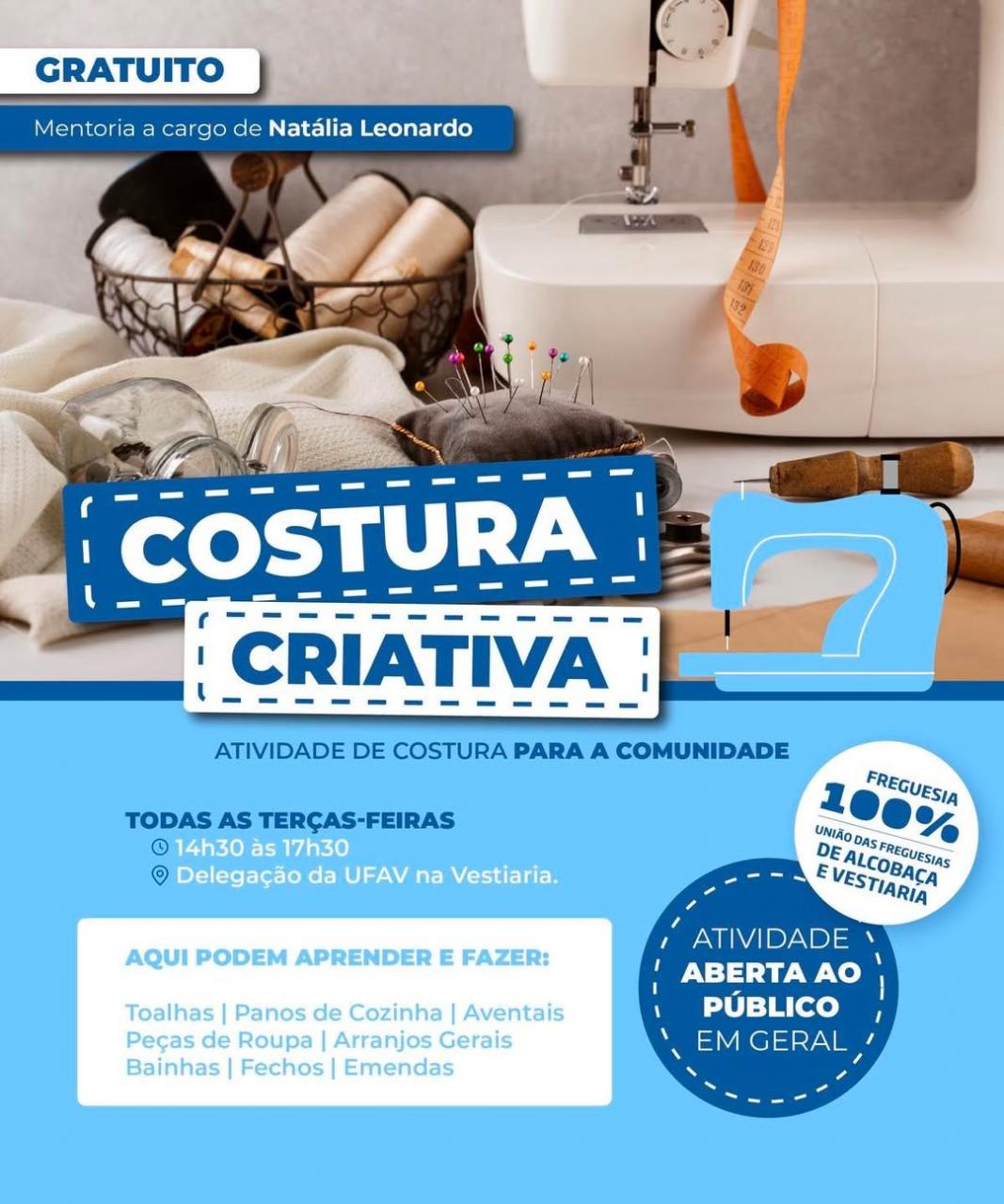 COSTURA CRIATIVA - GRATUITO PARA A COMUNIDADE! 