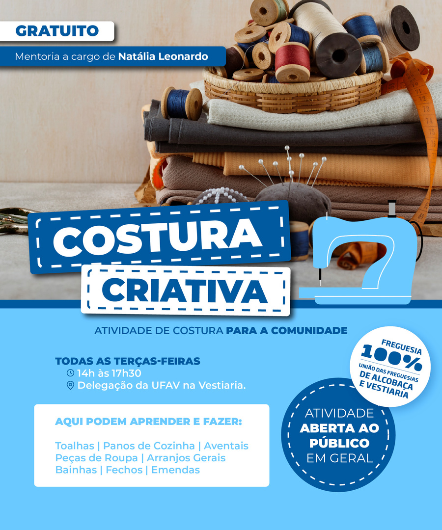 COSTURA CRIATIVA - GRATUITO PARA A COMUNIDADE!